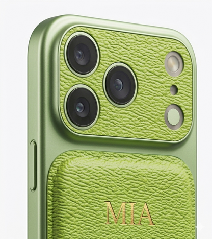 Coque iPhone en Cuir Personnalisée – Initiales Dorées