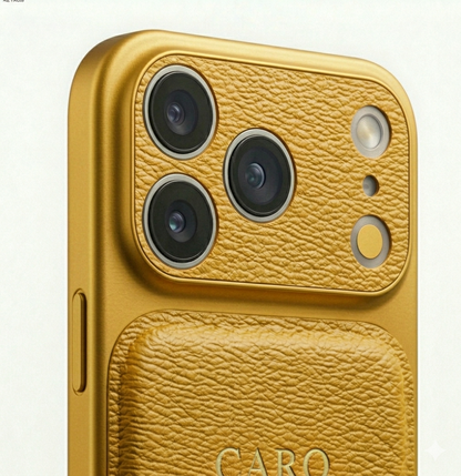 Coque iPhone en Cuir Personnalisée – Initiales Dorées