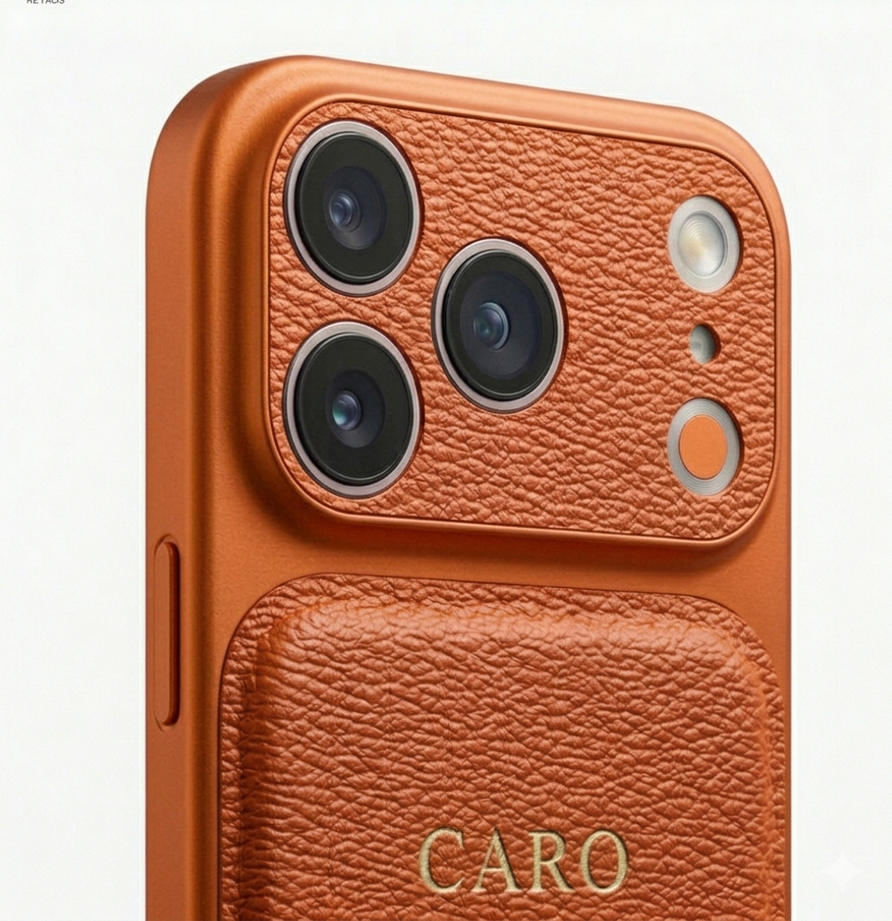 Coque iPhone en Cuir Personnalisée – Initiales Dorées
