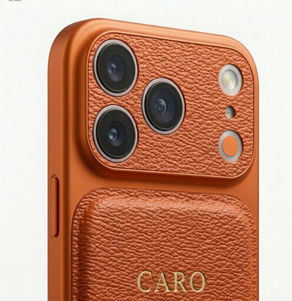 Coque iPhone en Cuir Personnalisée – Initiales Dorées