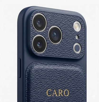 Coque iPhone en Cuir Personnalisée – Initiales Dorées