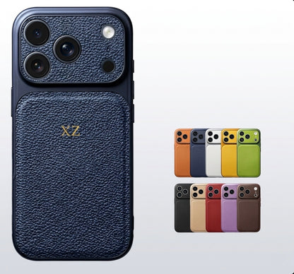 Coque iPhone en Cuir Personnalisée – Initiales Dorées